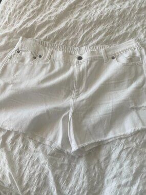 Aerie White XL Daydream Jean Denim Shorts Like New